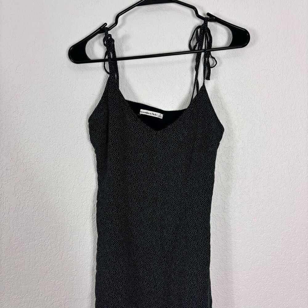 Abercrombie & Fitch Black with Small White Polka Dot Mini Dress Small - Picture 3 of 7